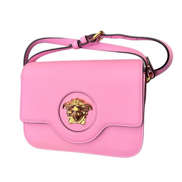 Pink Versace La Medusa Vitello Crossbody Purse and Card Case Set - Picture 5 of 12